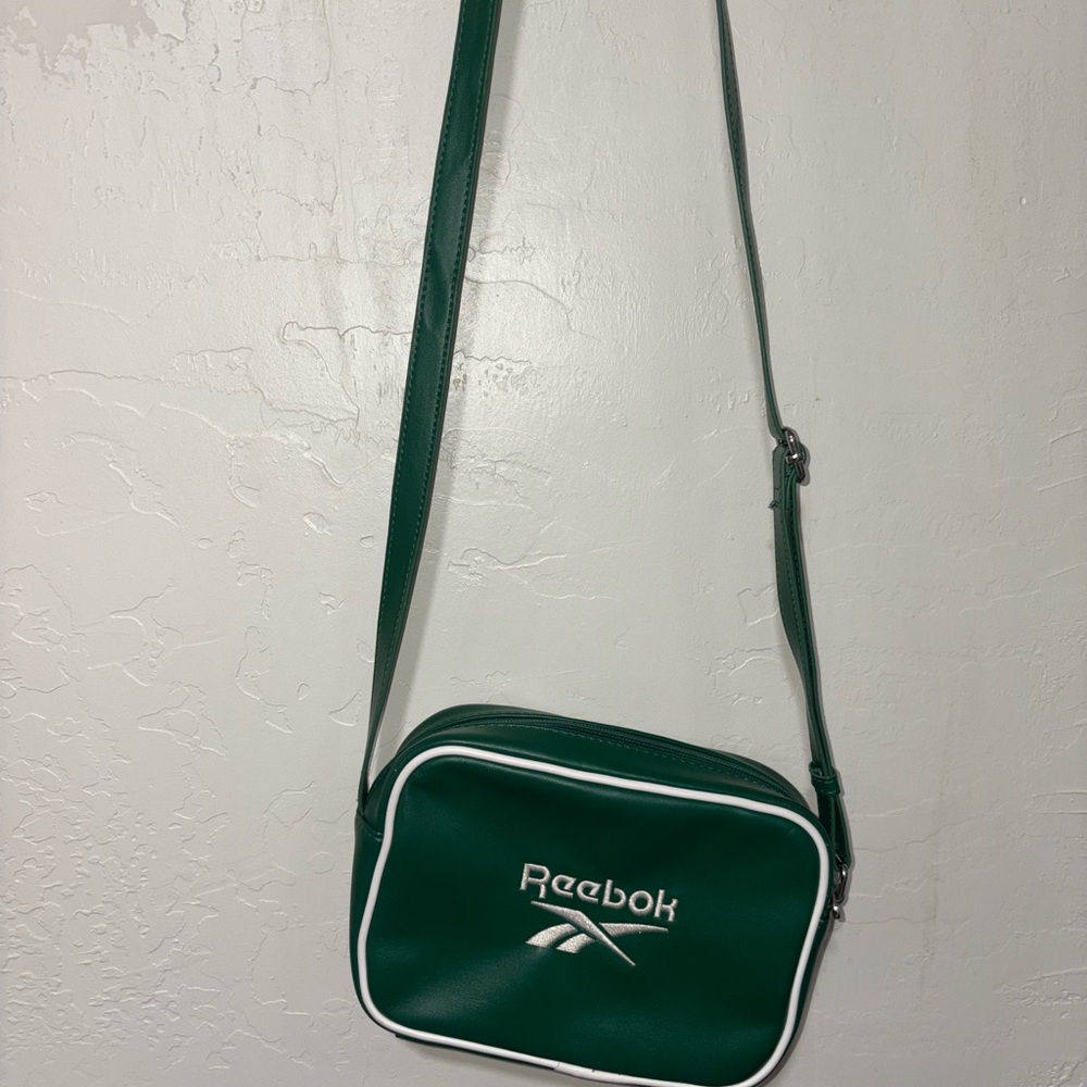 Reebok Green Messenger Bag with Retro Design